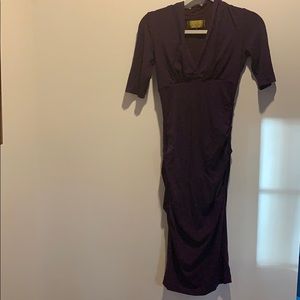 Nicole Miller ruched purple dress
